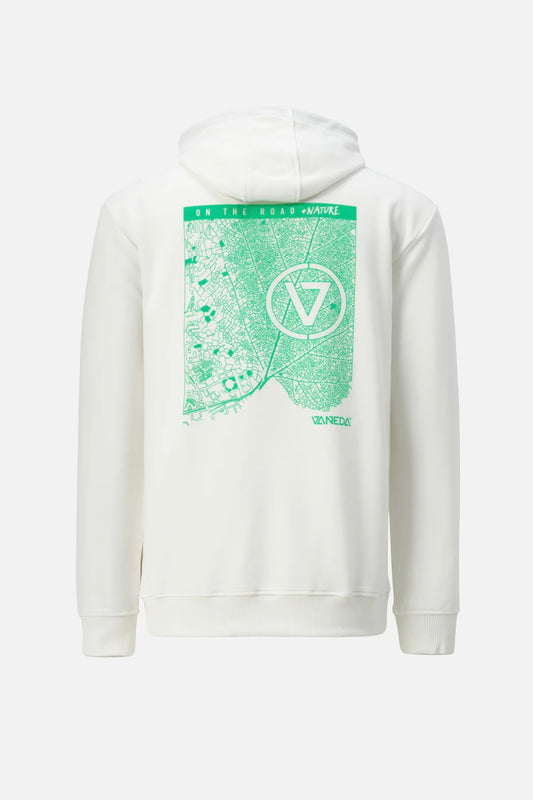 OVERSIZED FIT KAPUSONLU VE SIRT BASKILI SWEATSHIRT