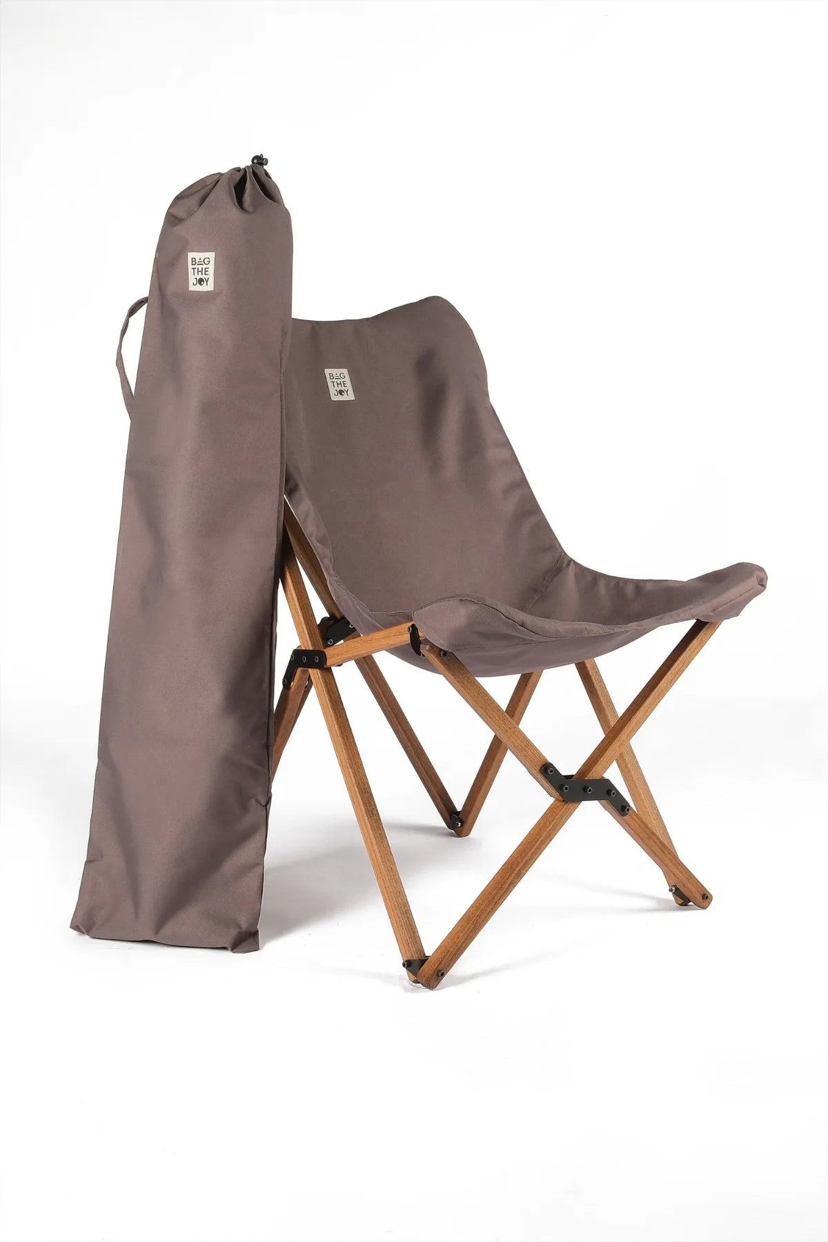 BAG THE JOY AHŞAP KATLANIR MASA SANDALYE SETİ – KAHVERENGİ – KOYU GRİ -60*60*55
