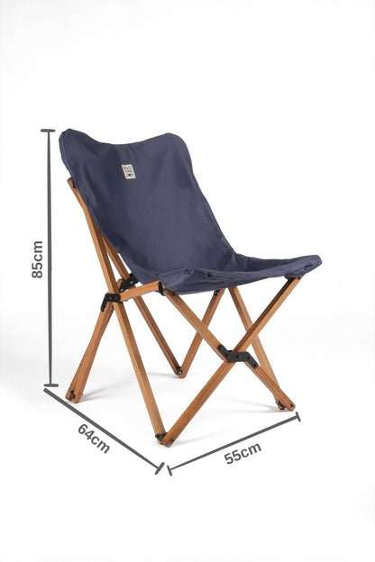 BAG THE JOY AHŞAP KATLANIR MASA SANDALYE SETİ – KAHVERENGİ – LACİVERT – 70*70*55
