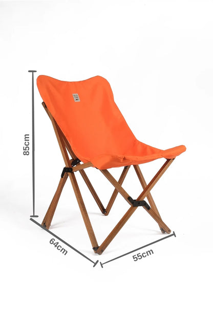 BAG THE JOY AHŞAP KATLANIR MASA SANDALYE SETİ – KAHVERENGİ – TURUNCU -50*50*50