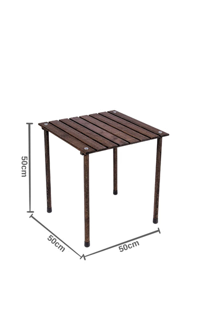 BAG THE JOY AHŞAP KATLANIR RULO KAMP MASASI / ANTRASİT (50*50*50) (50*50*50)