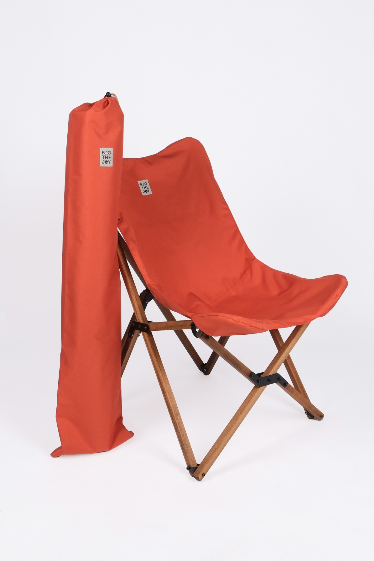 BAG THE JOY AHŞAP KATLANIR MASA SANDALYE SETİ – KAHVERENGİ – KİREMİT – 60*60*55cm