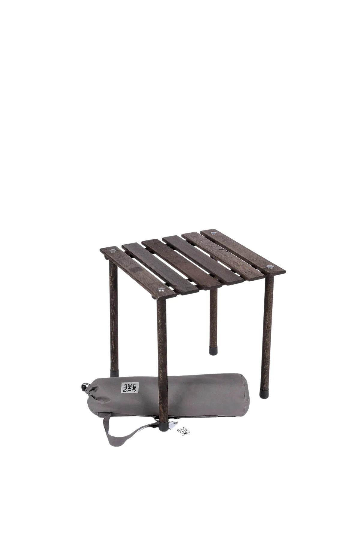 BAG THE JOY AHŞAP KATLANIR RULO KAMP MASASI / ANTRASİT (40*40*40)