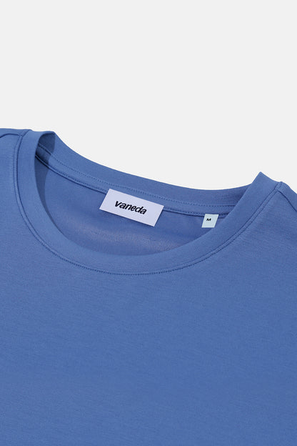 Vany Erkek Regular Fit Bisiklet Yaka T-Shirt Mavi