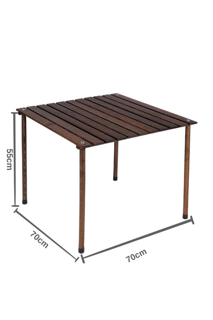 BAG THE JOY AHŞAP KATLANIR MASA SANDALYE SETİ – ANTRASİT – KİREMİT – 60*60*55cm