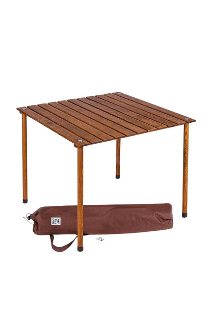 BAG THE JOY AHŞAP KATLANIR MASA SANDALYE SETİ – KAHVERENGİ – HAKİ – 70*70*55cm