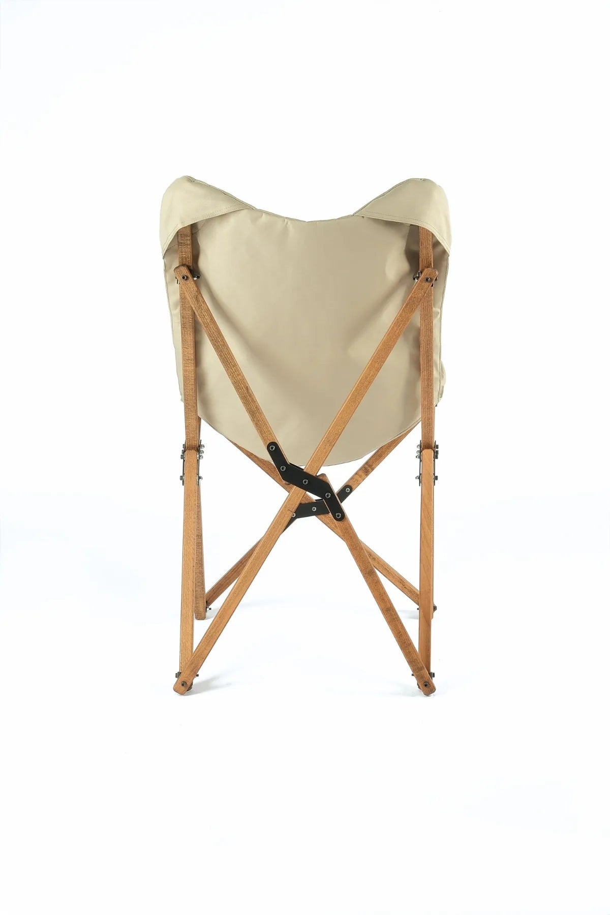 BAG THE JOY KATLANIR AHŞAP KAMP ve BAHÇE SANDALYESİ – KAHVERENGİ İSKELET – BEJ KILIF