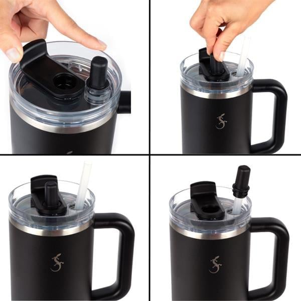 Lurch - “Big Cup” 1.2 L Adaçayı Yeşil, Paslanmaz Çelik Termos - Uzatılabilir Pipetli, Çift Cidarlı, Sızdırmaz - 240877