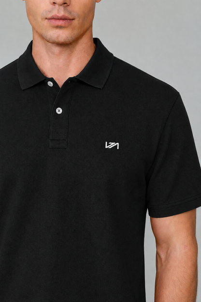 Polo Yaka T-Shirt Siyah