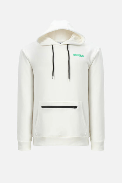 OVERSIZED FIT KAPUSONLU VE SIRT BASKILI SWEATSHIRT