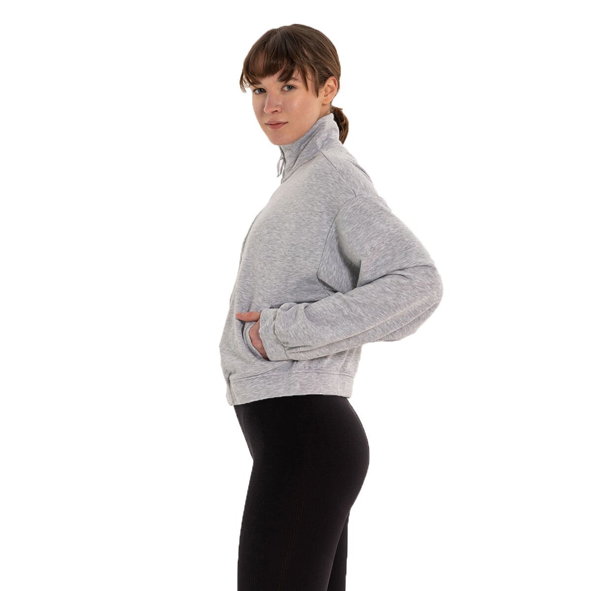 Inguz Dik Yaka Fermuarlı Sweatshirt