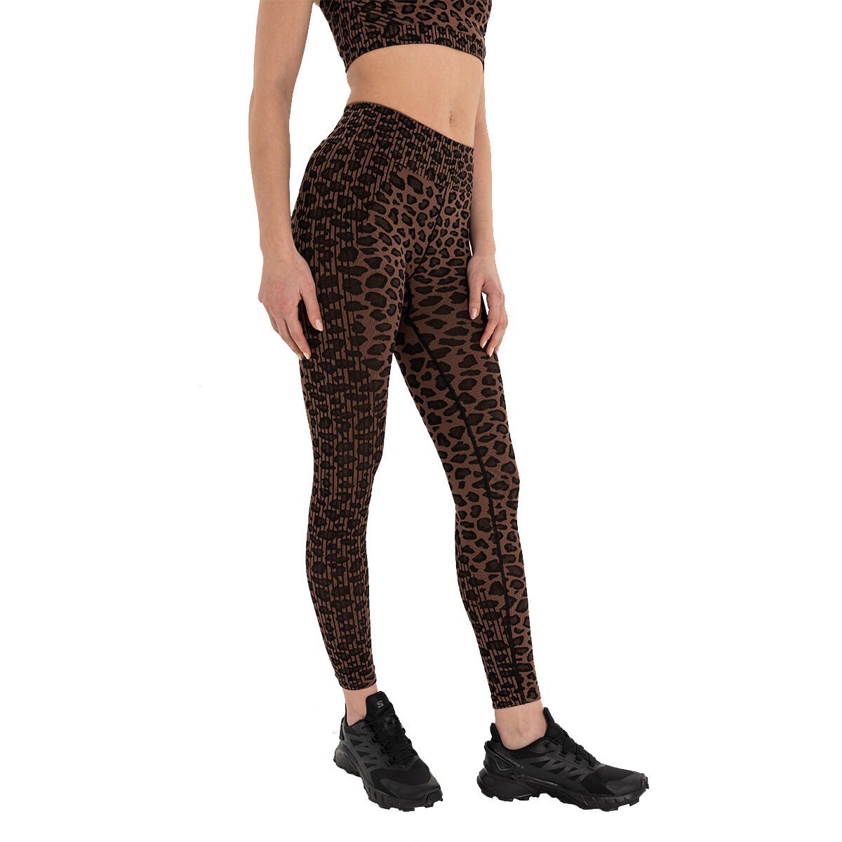 Inguz Leopar Desen Seamless Toparlayıcı Tayt