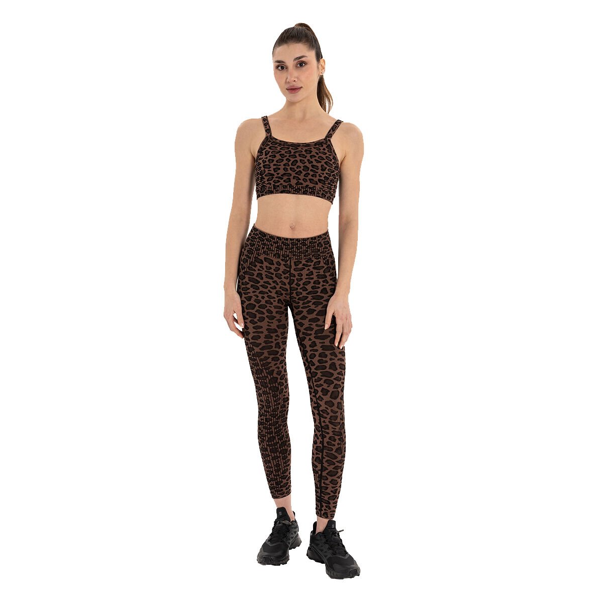 Inguz Leopar Desen Seamless Toparlayıcı Tayt