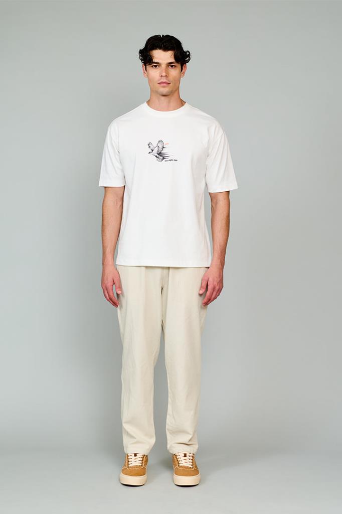 Kartal Baskılı T-Shirt Beyaz