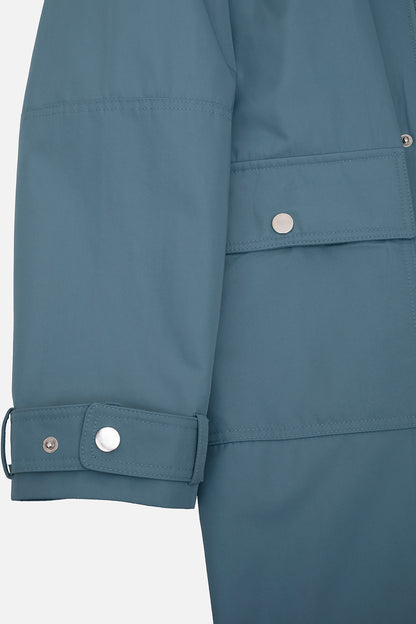 OVERSIZED SIRT DESEN BASKILI CEPLI PARDESU MAVI
