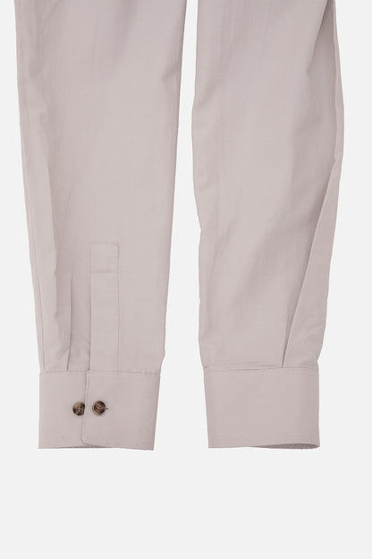 RELAXED FIT SIRT DESEN BASKILI COTON ERKEK GOMLEK GRİ