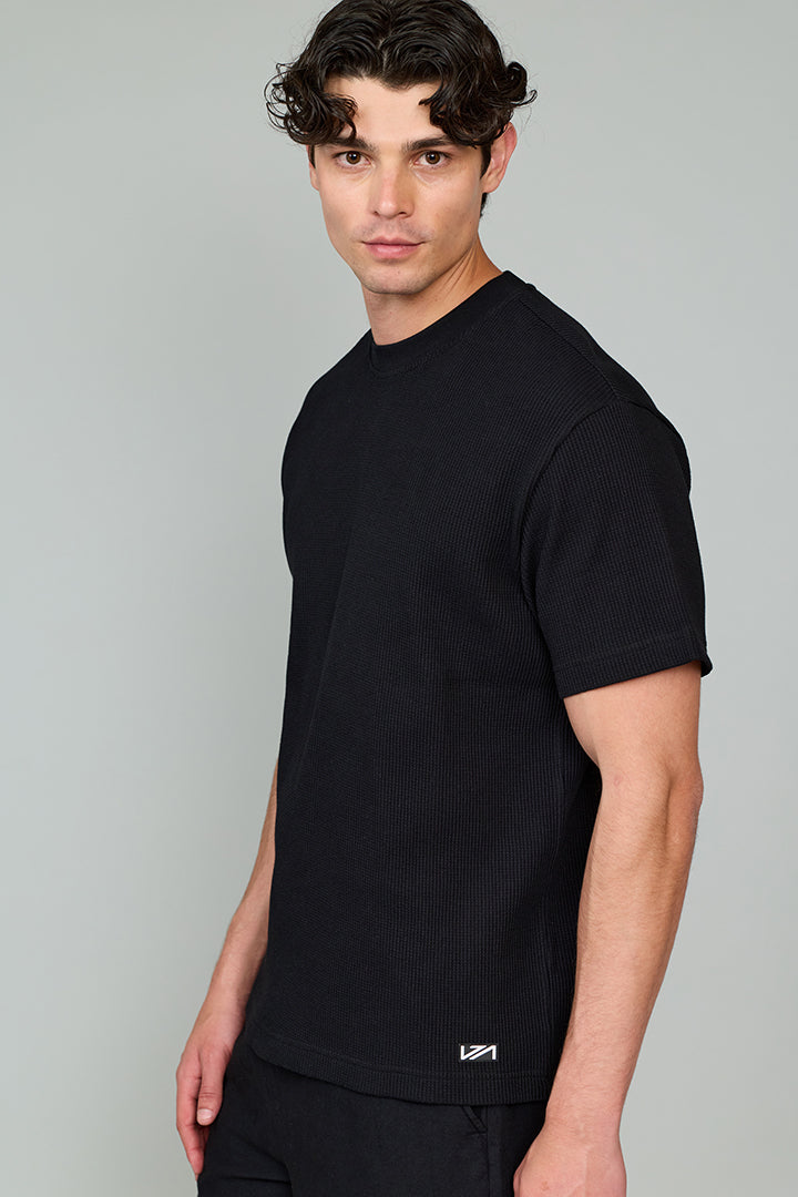 Waffle Tee T-Shirt Siyah