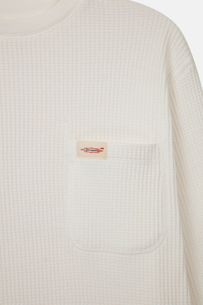 Urbanwild Uzun Kollu Waffle Tshirt Beyaz