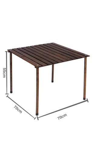 BAG THE JOY AHŞAP KATLANIR MASA SANDALYE SETİ – ANTRASİT – KİREMİT – 60*60*55cm