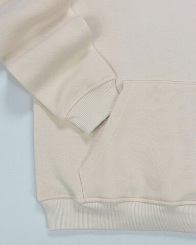 Krem Bisiklet Nakışlı Sweatshirt