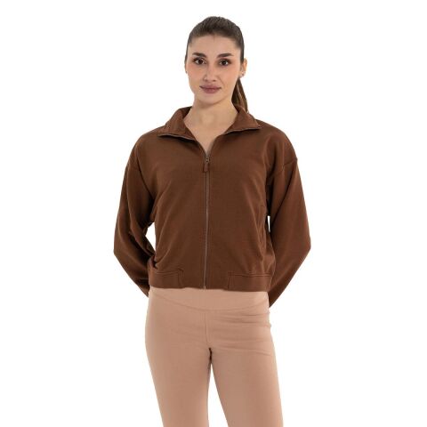 Inguz Dik Yaka Fermuarlı Sweatshirt