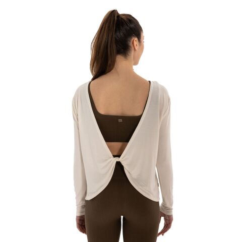 Inguz Sırt Detay Uzun Kollu Modal Yoga T-Shirt