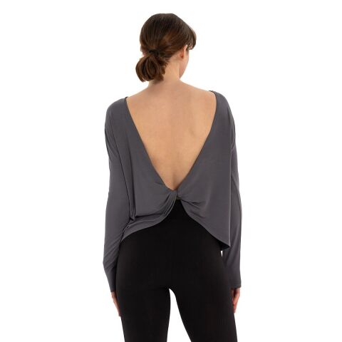Inguz Sırt Detay Uzun Kollu Modal Yoga T-Shirt