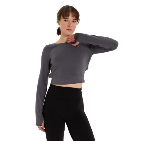 Inguz Sırtı Üçgen Detay Parmak Geçmeli Modal T-Shirt