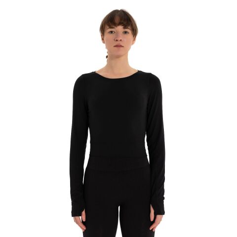 Inguz Sırtı Üçgen Detay Parmak Geçmeli Modal T-Shirt