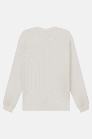 Urbanwild Uzun Kollu Waffle Tshirt Beyaz