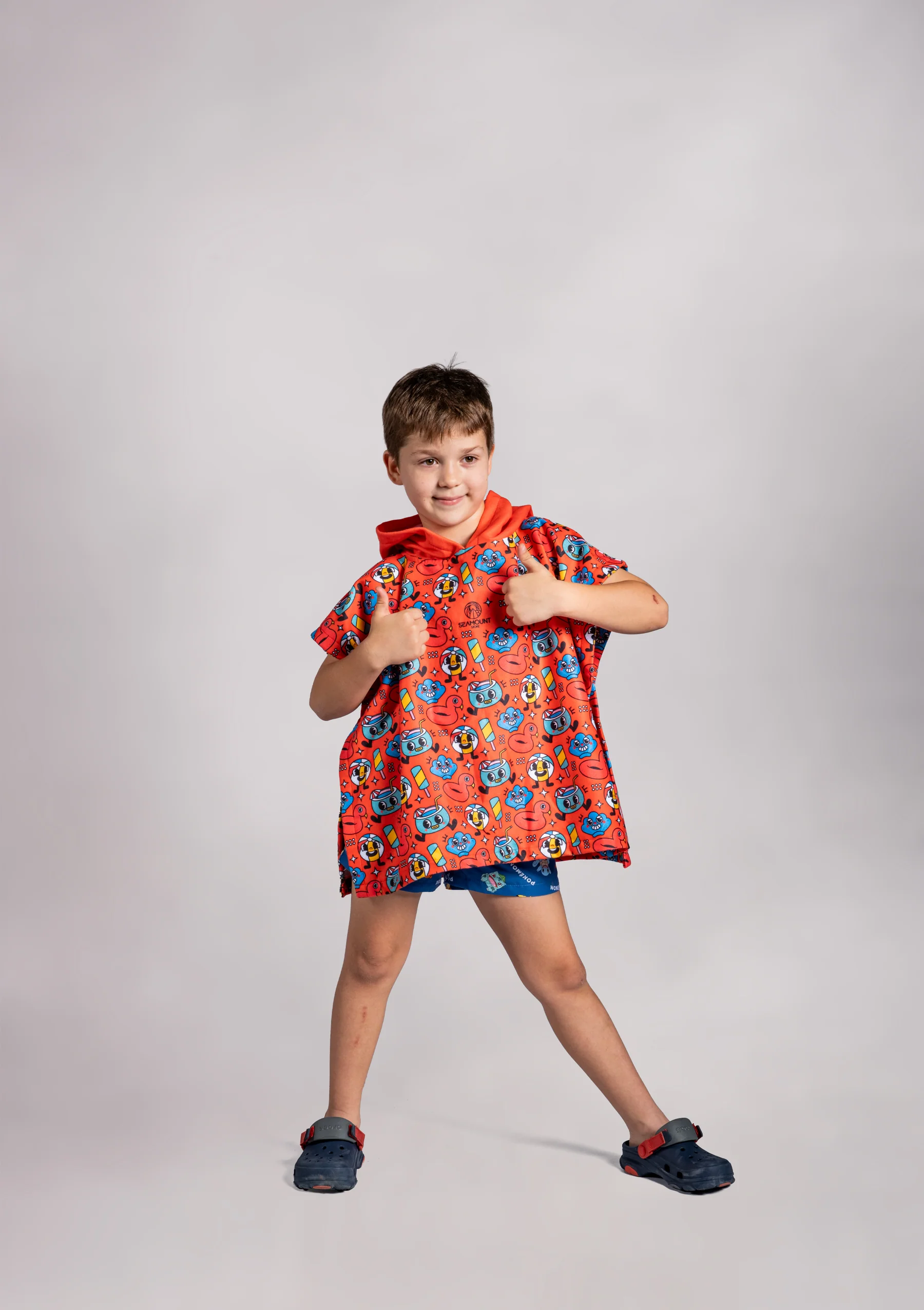 Çocuk Kapüşonlu Plaj Havlu - Red Sea