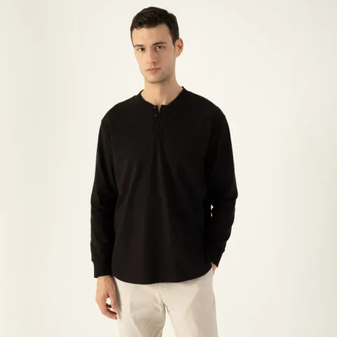 Lámpago - Düğmeli Tshirt S - Black