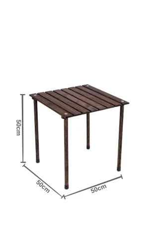 BAG THE JOY AHŞAP KATLANIR RULO KAMP MASASI / ANTRASİT (50*50*50)