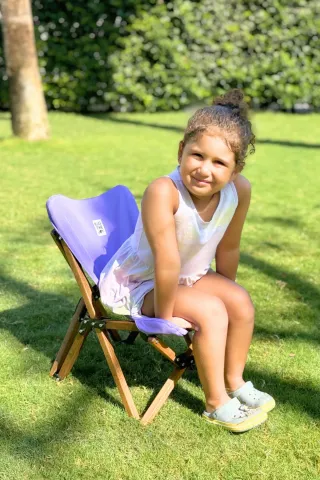 BAG THE JOY KIDS KATLANIR AHŞAP KAMP & BAHÇE SANDALYESİ KAHVERENGİ İSKELET – BEJ KILIF