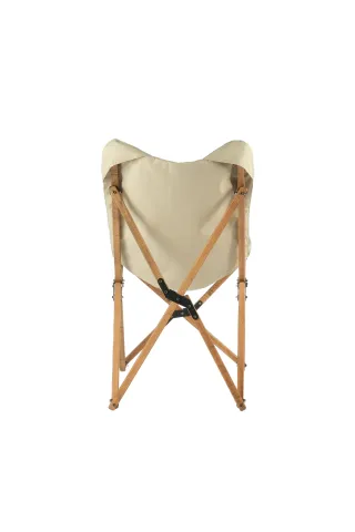 BAG THE JOY KIDS KATLANIR AHŞAP KAMP & BAHÇE SANDALYESİ KAHVERENGİ İSKELET – BEJ KILIF