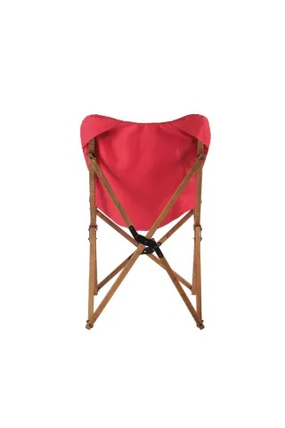 BAG THE JOY KIDS KATLANIR AHŞAP KAMP & BAHÇE SANDALYESİ KAHVERENGİ İSKELET – KIRMIZI KILIF