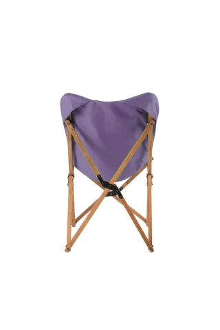 BAG THE JOY KIDS KATLANIR AHŞAP KAMP & BAHÇE SANDALYESİ KAHVERENGİ İSKELET –MOR KILIF