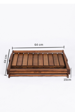 BAG THE JOY AHŞAP PORTATİF KATLANIR KAMP RAFI – KAHVERENGİ