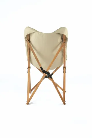BAG THE JOY AHŞAP KATLANIR MASA SANDALYE SETİ – KAHVERENGİ – BEJ -60*60*55
