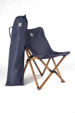 BAG THE JOY AHŞAP KATLANIR MASA SANDALYE SETİ – KAHVERENGİ – LACİVERT -60*60*55