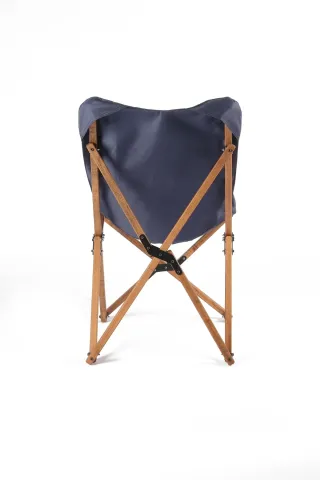 BAG THE JOY AHŞAP KATLANIR MASA SANDALYE SETİ – KAHVERENGİ – LACİVERT -60*60*55