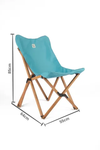 BAG THE JOY AHŞAP KATLANIR MASA SANDALYE SETİ – KAHVERENGİ – TURKUAZ -60*60*55