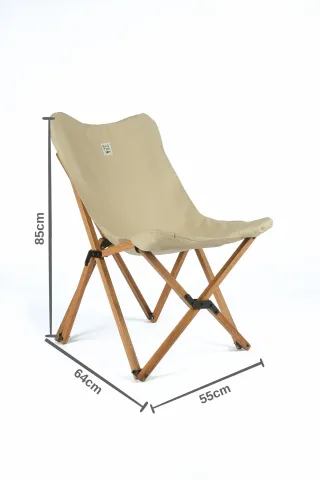 BAG THE JOY AHŞAP KATLANIR MASA SANDALYE SETİ – KAHVERENGİ – BEJ – 70*70*55cm