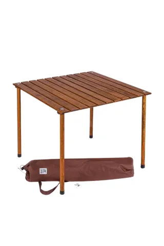 BAG THE JOY AHŞAP KATLANIR MASA SANDALYE SETİ – KAHVERENGİ – KOYU GRI – 70*70*55