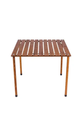 BAG THE JOY AHŞAP KATLANIR MASA SANDALYE SETİ – KAHVERENGİ- TURKUAZ – 70*70*55