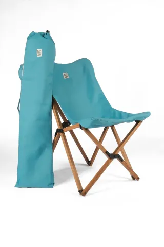 BAG THE JOY AHŞAP KATLANIR MASA SANDALYE SETİ – KAHVERENGİ – TURKUAZ -50*50*50