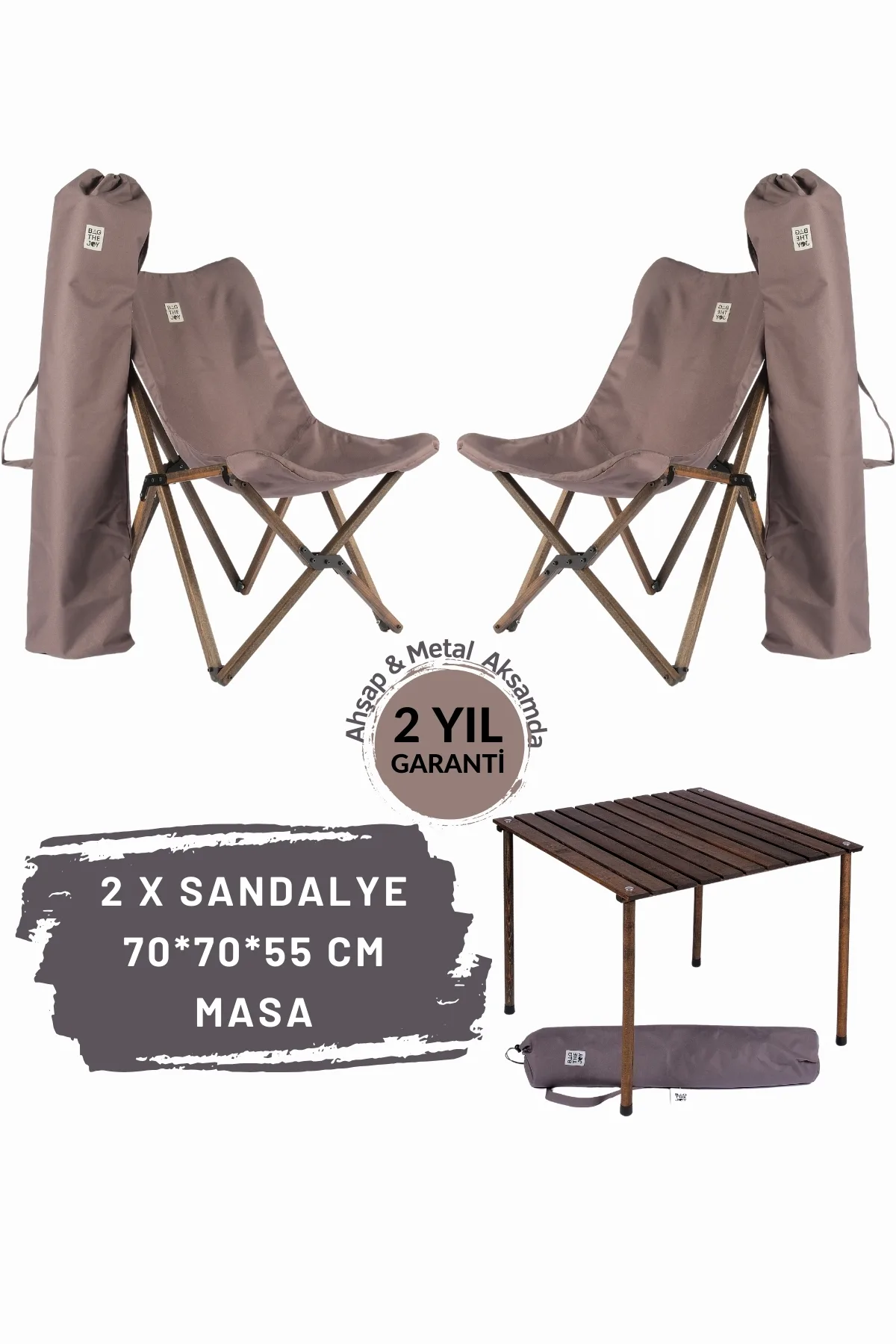 BAG THE JOY AHŞAP KATLANIR MASA SANDALYE SETİ – ANTRASİT- KOYU GRI – 70*70*55