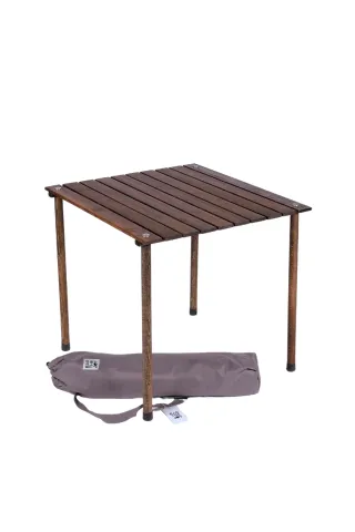 BAG THE JOY AHŞAP KATLANIR MASA SANDALYE SETİ – ANTRASİT- BEJ -60*60*55